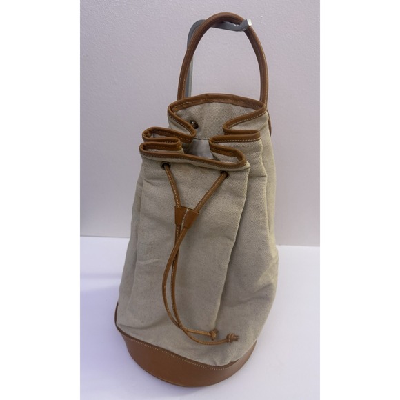 Polo Ralph Lauren Handbags - Vintage Polo Ralph Lauren Leather Canvas Bucket Shoulder Bag Travel Backpack